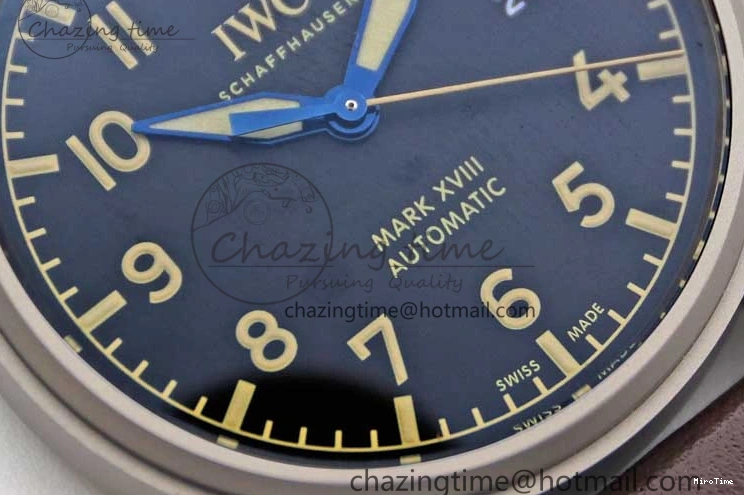 MIROTIME 0312 Mark XVIII IW327006 Titanium M+F 1:1 Best Edition Black Dial on Brown Leather Strap A Efficient 7052